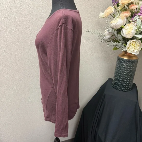 REI Women’s Organic Cotton Long Sleeve Top L | Plum UPF 50+ Hiking Tee - Picture 2 of 7